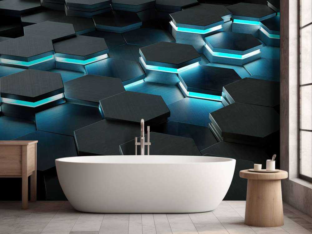 Oplichtende 3D hexagons
