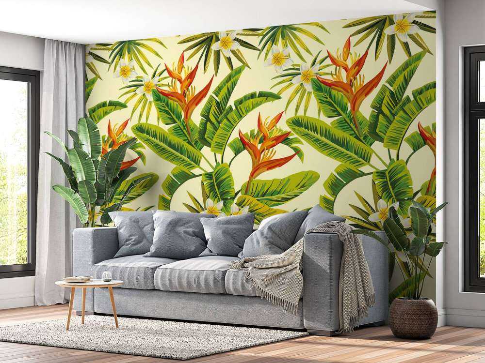 Bloemen en bladeren print