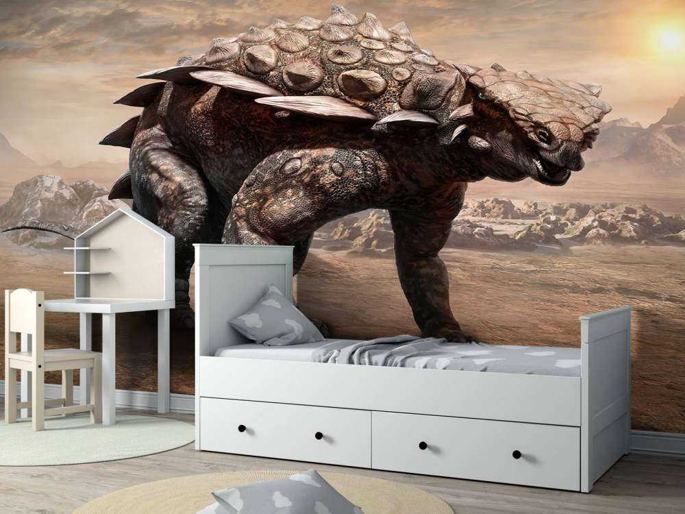 Dinosaurus in een verlaten gebied