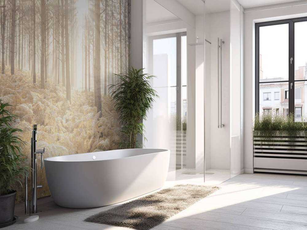 Zonnestralen in het koude bos