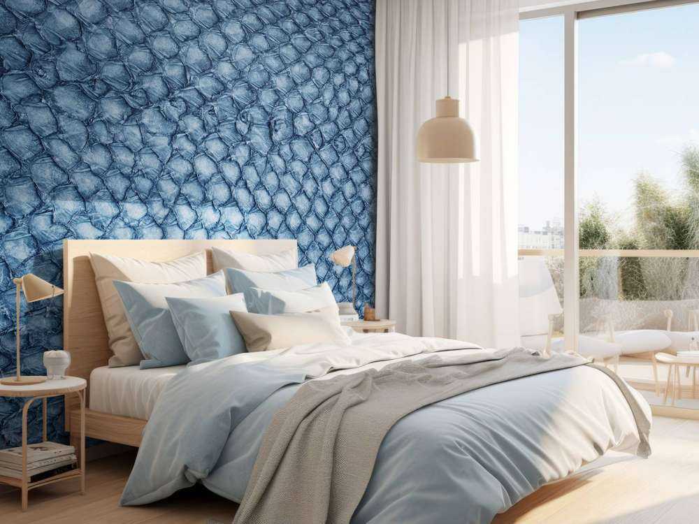 Zalmhuid structuur in blauw