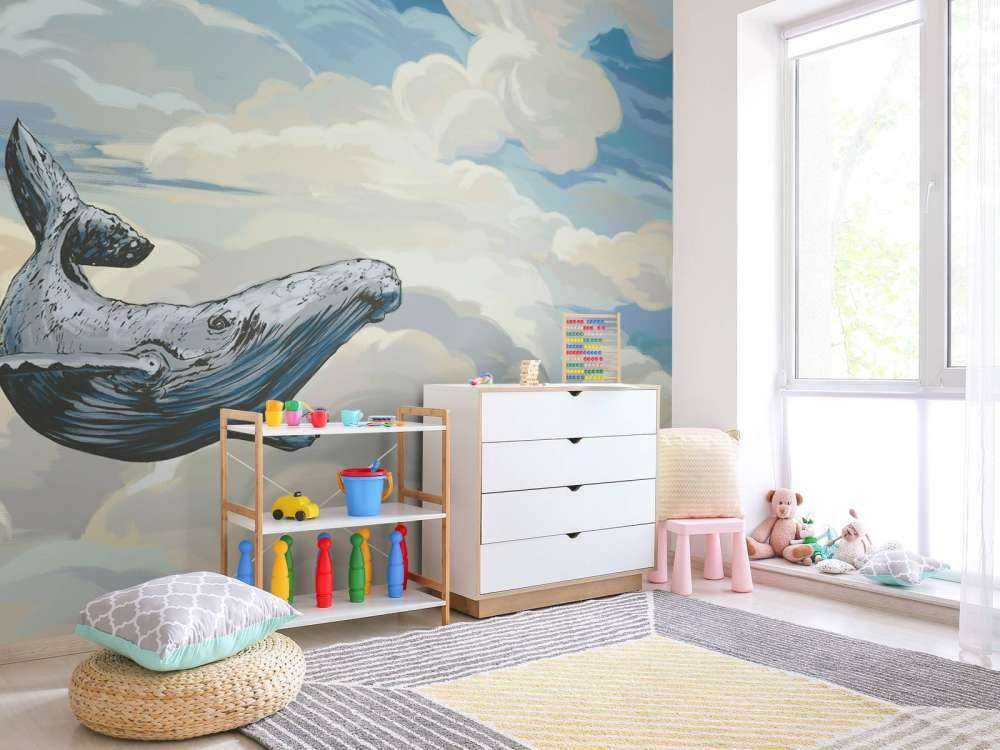 Walvis door de wolken