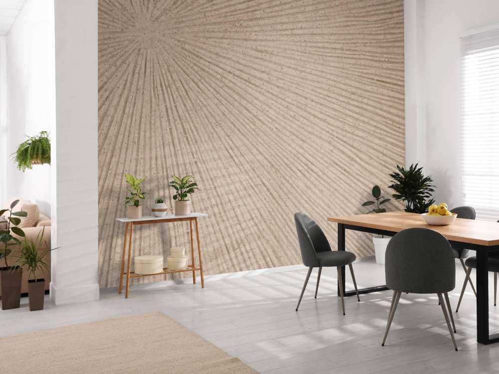 Structuur met lijnen zon in beige