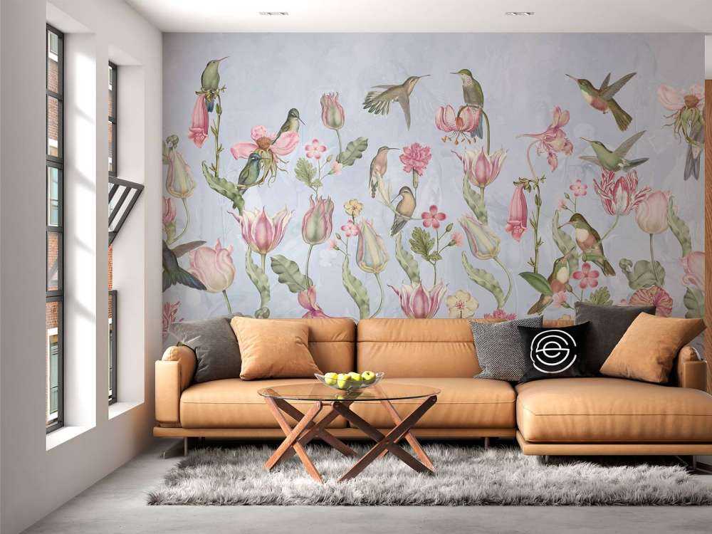 Spring Hummingbird Symphony - Pastel Blue Serenade