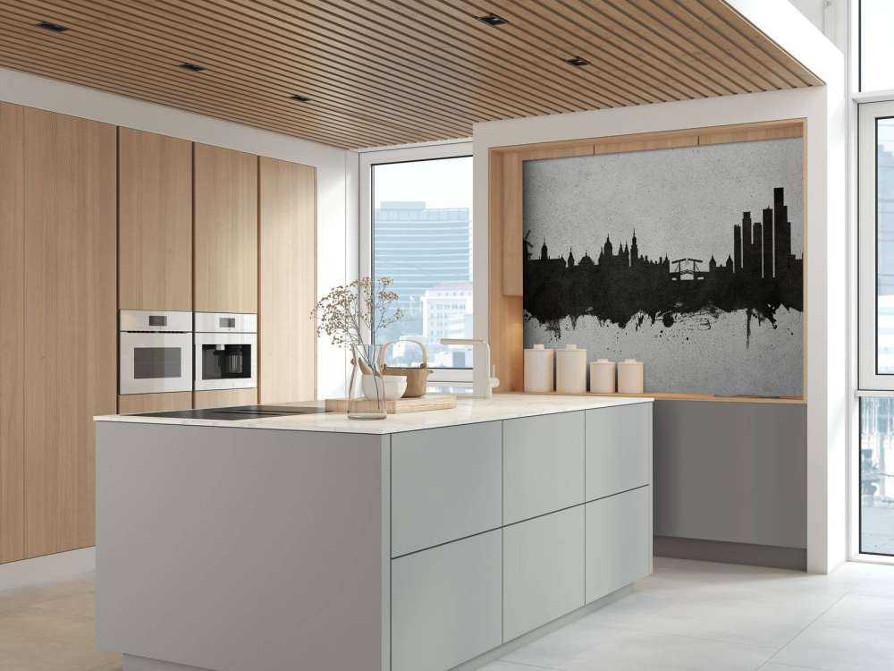 Waterverf skyline, Amsterdam