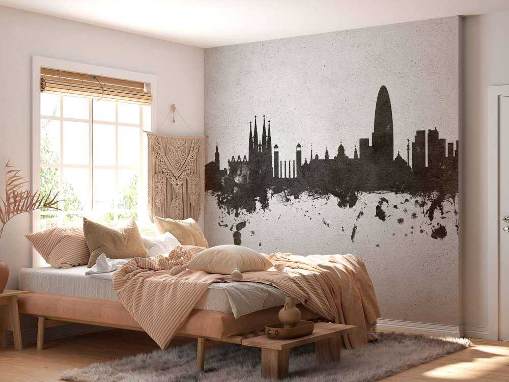 Waterverf skyline, Barcelona