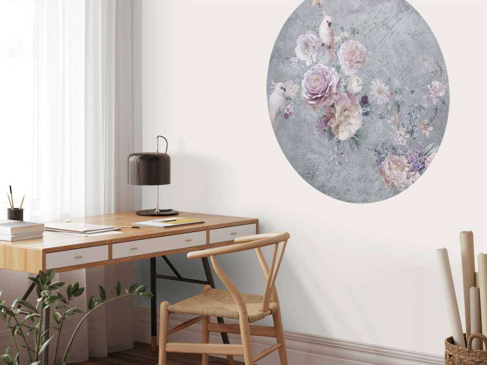 Romantische kaketoe en bloesemkrans