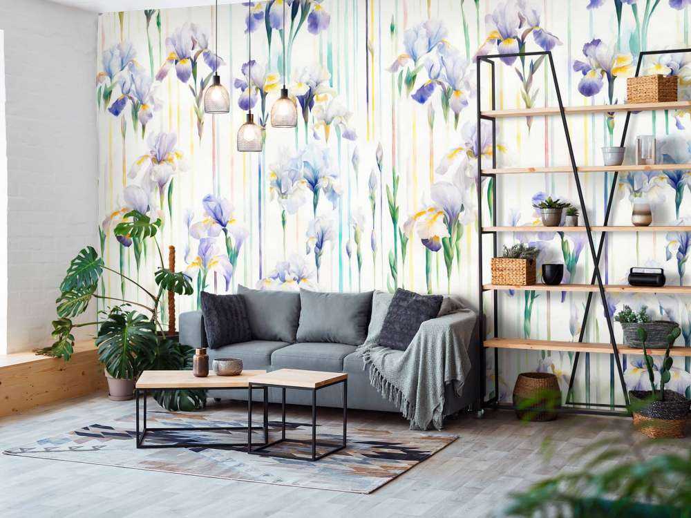 Irises and Stripes Seamless Pastel