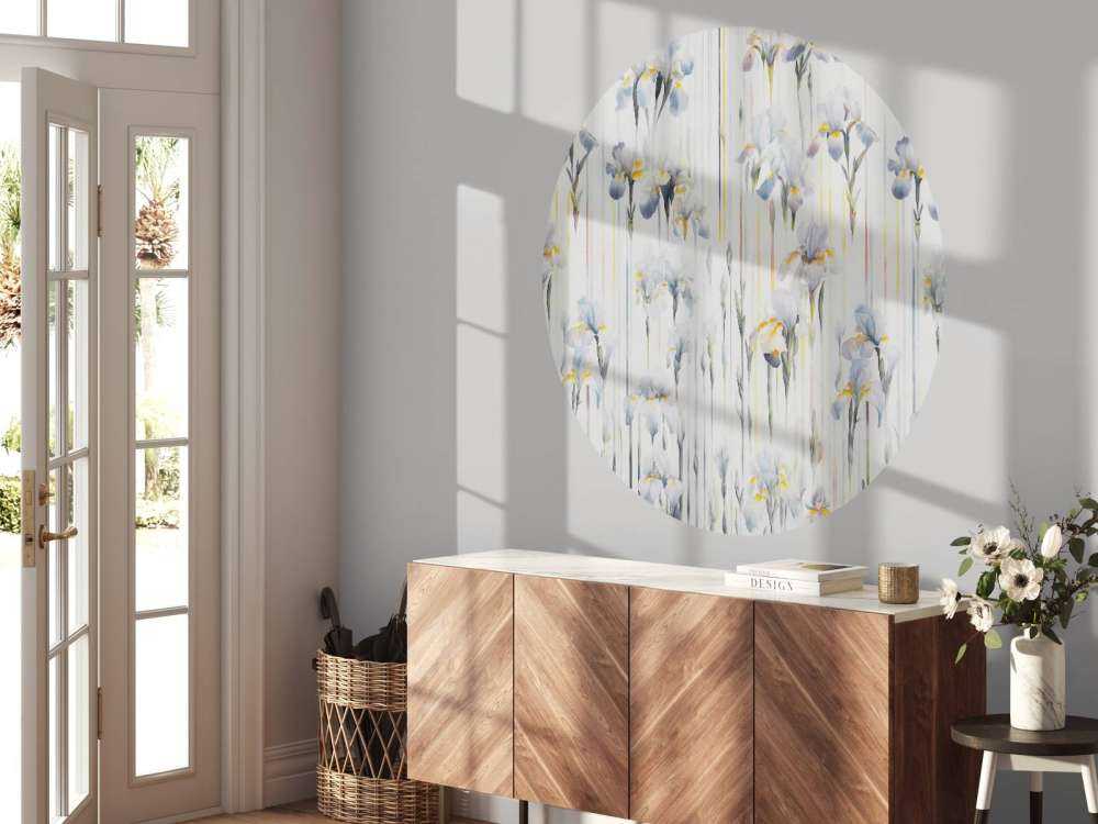 Irises and Stripes Seamless Blue