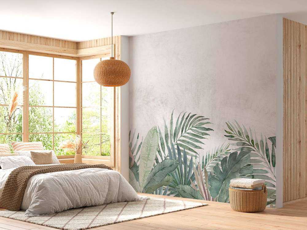 Tropisch bladerdek in aquarel