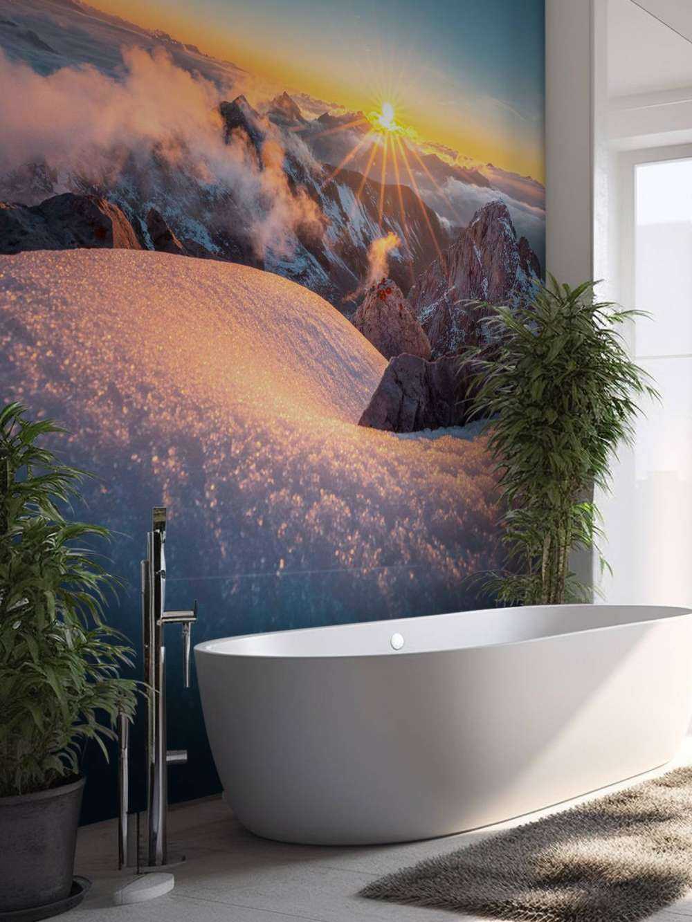 Gouden Zon Over Bergtoppen