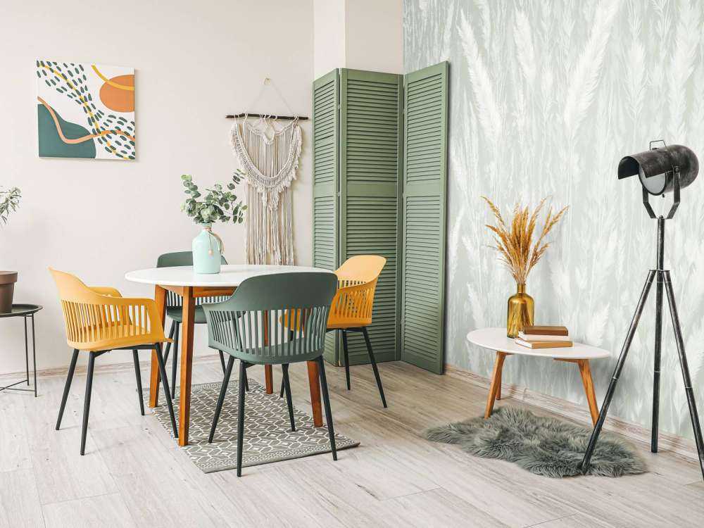 Wall of field grasses - green