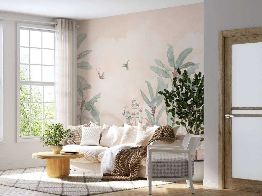 Kolibries onder zachte wolkenlucht