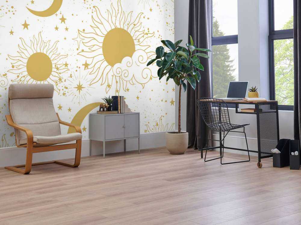 Zon maan en sterren in goud