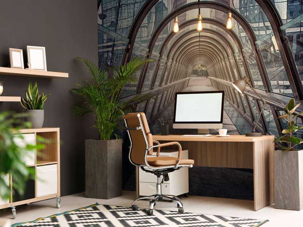 Glasgang tussen stedelijke torens