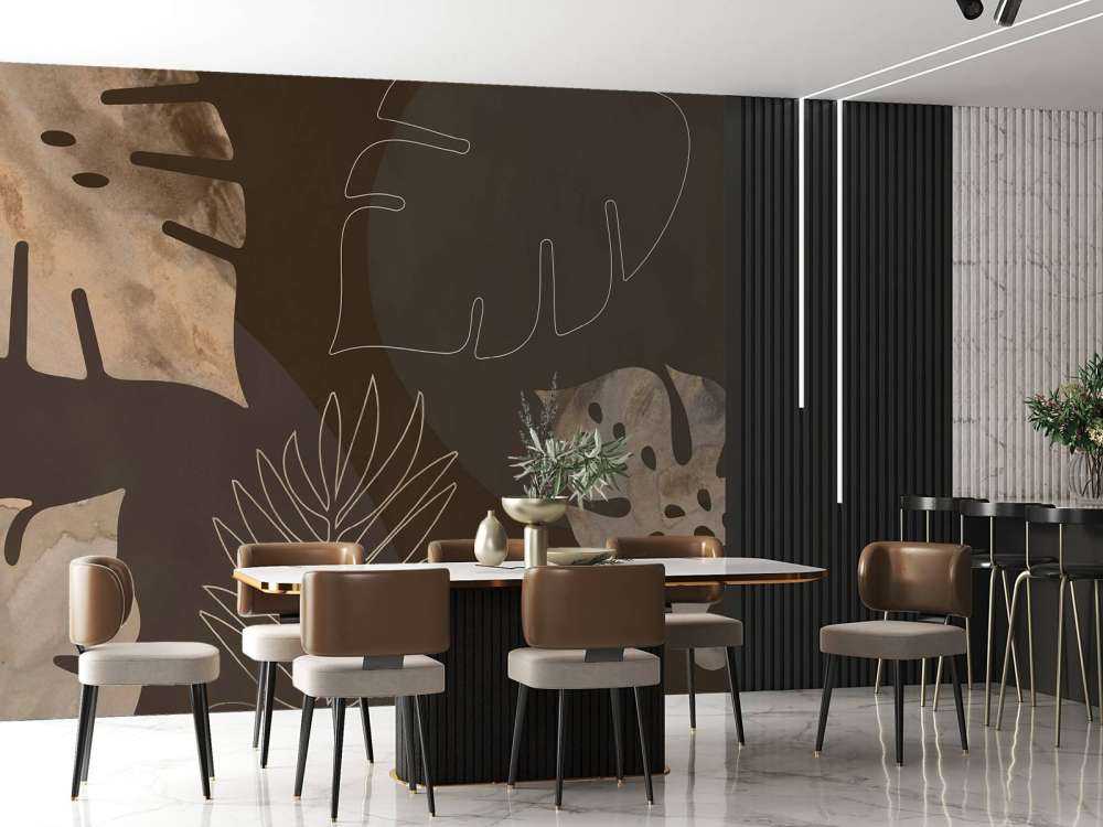 Exotic Foliage Elegance Brown Gold
