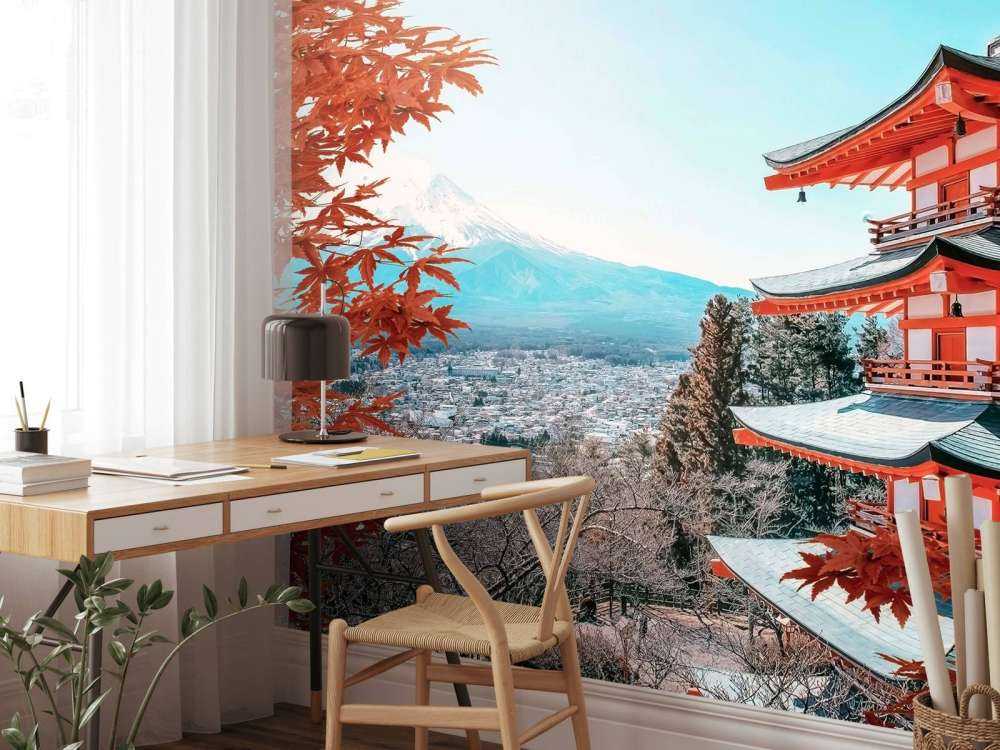 Herfstmoment bij Japanse pagode