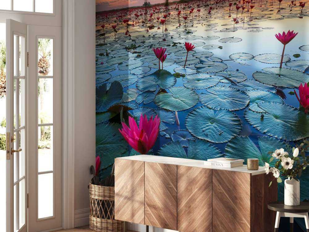 Lotusbloem bij zonsopgang