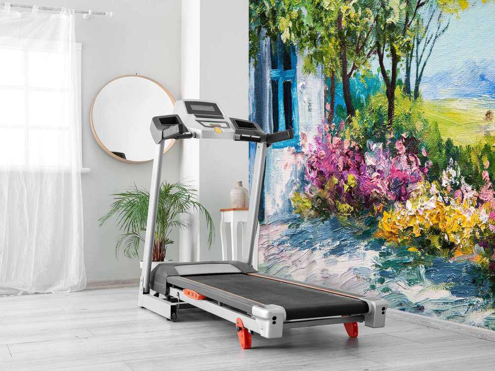 Uitzicht vanaf een tuin schilderij