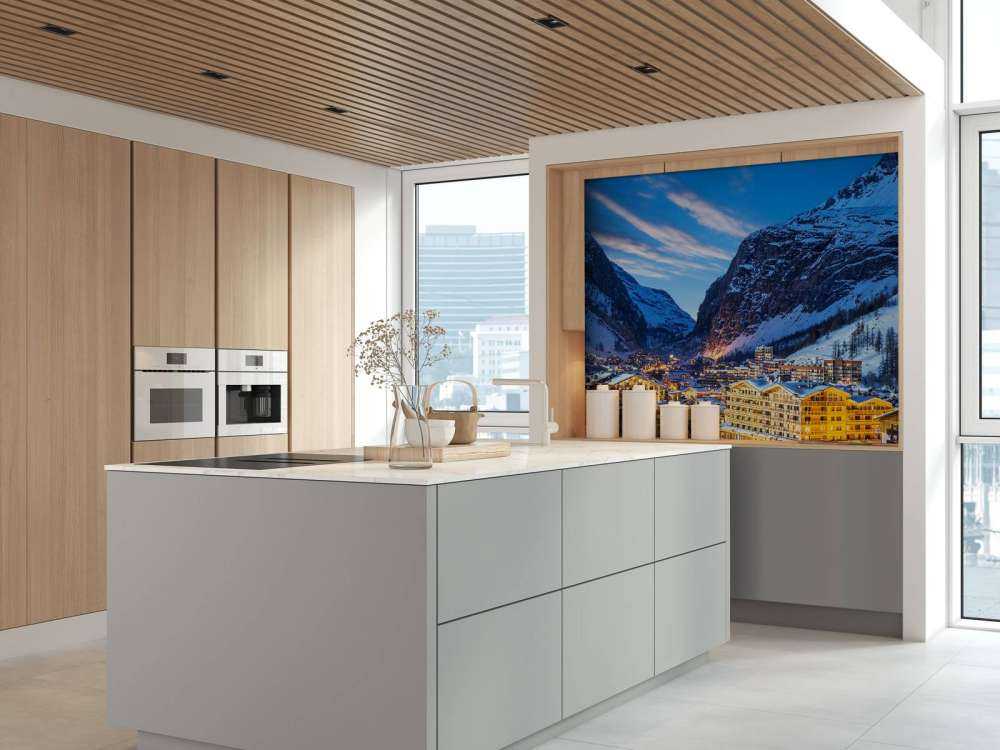 Skioord in de Franse Alpen