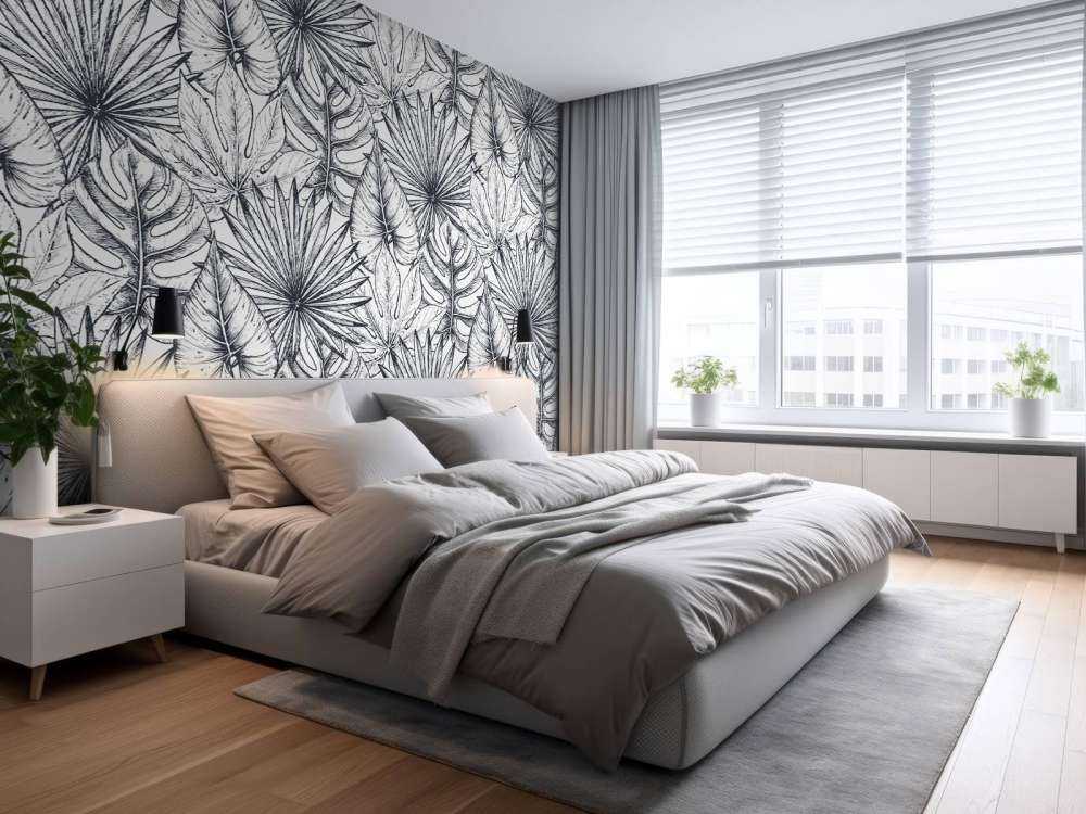 Witte getekende bladeren