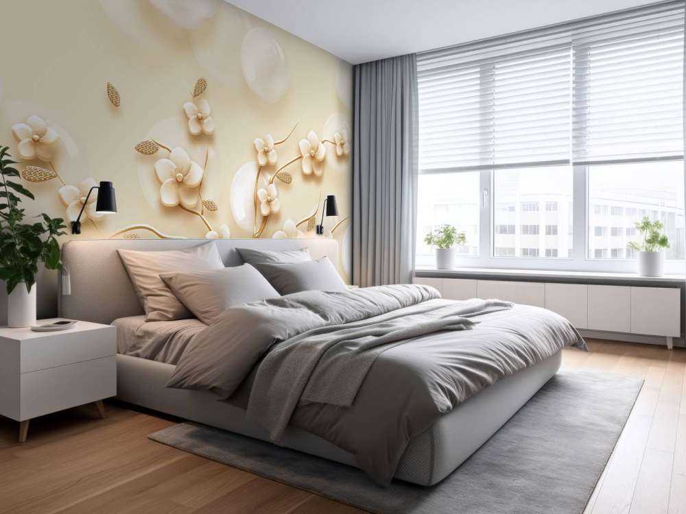 Gouden tak met bloemen