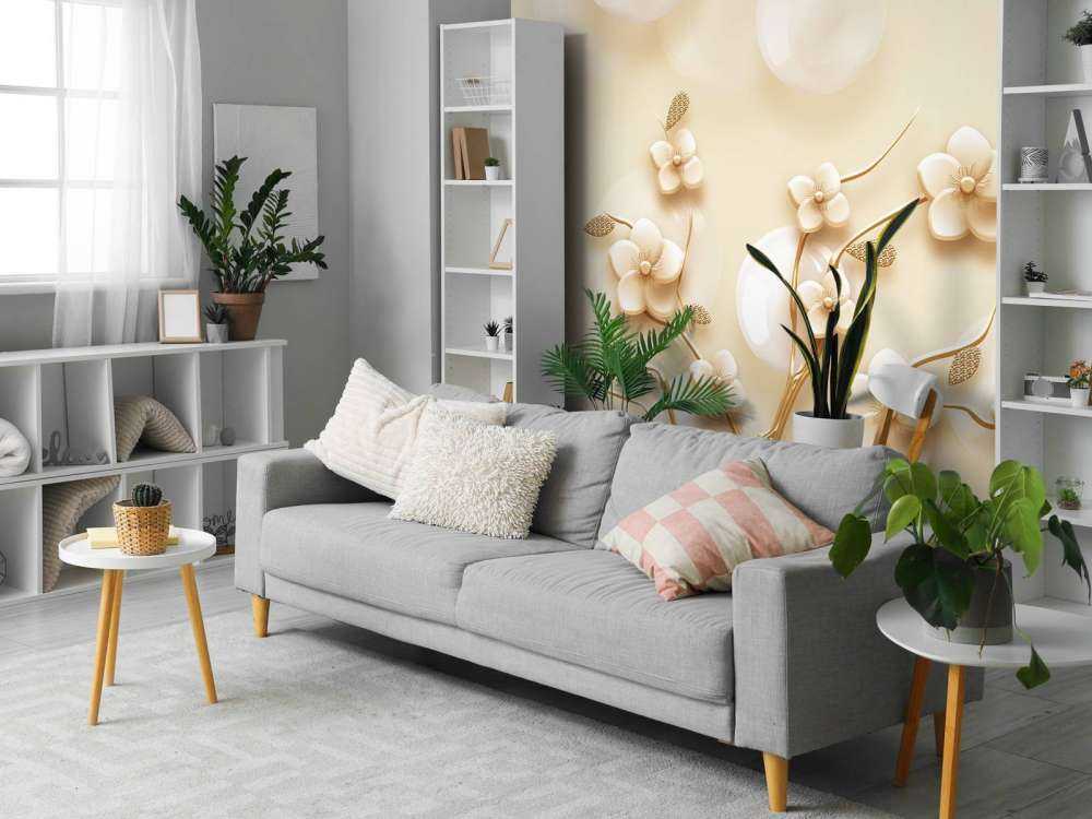 Gouden tak met bloemen