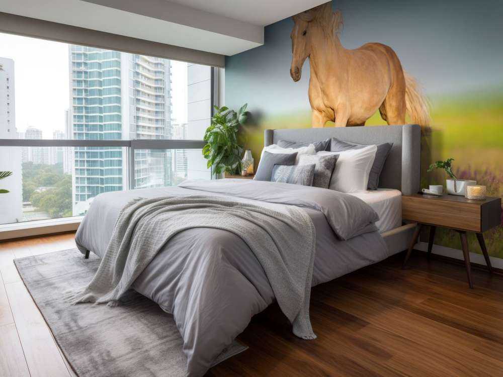 Cremello Paard in weide