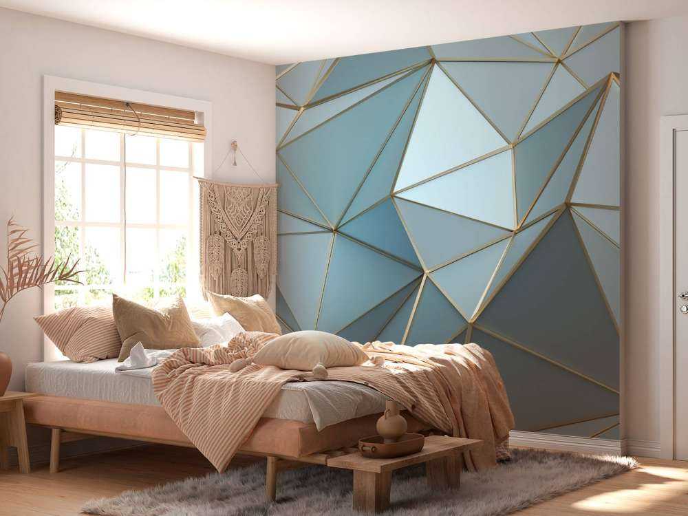 Driehoekige textuur in het blauw