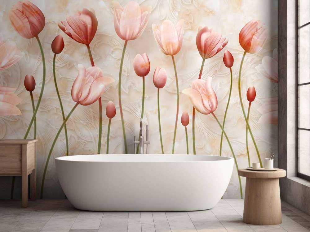 Roze wuivende tulpen