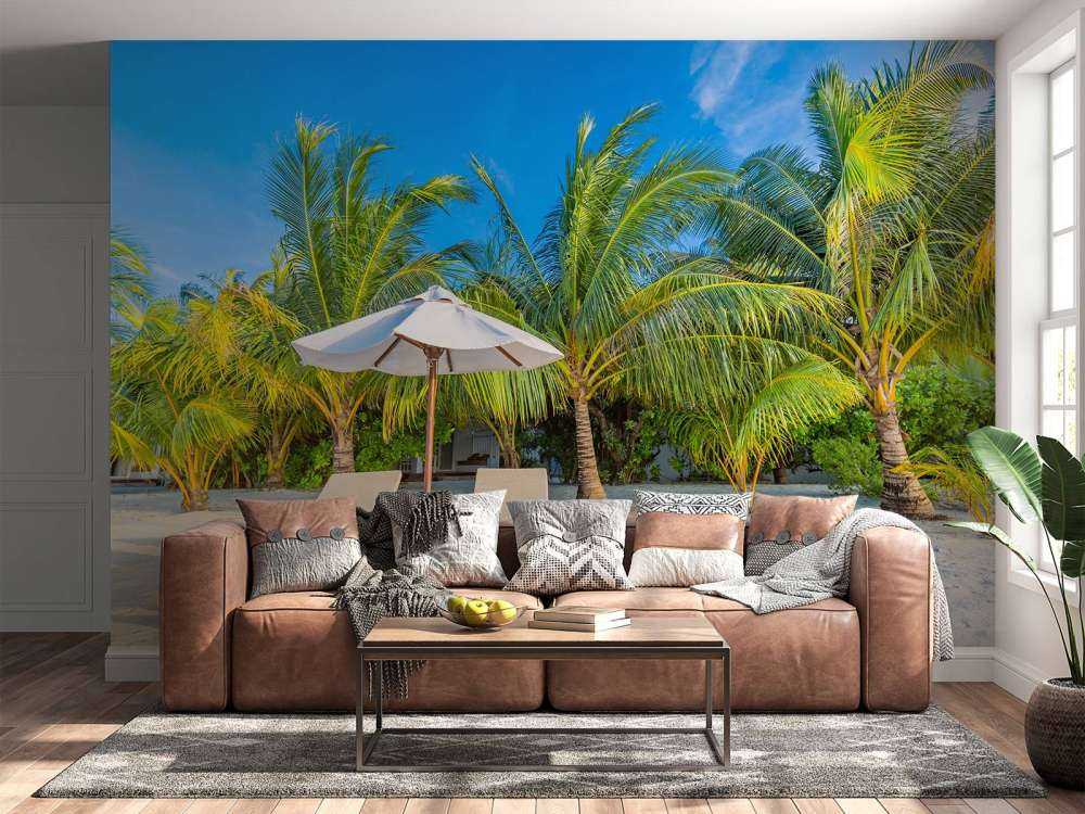 Zonnebaden op het witte strand