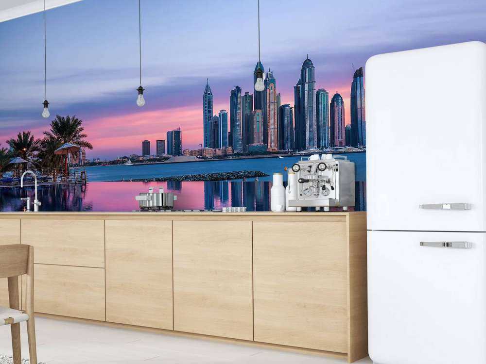 Dubai Marina bij zonsondergang