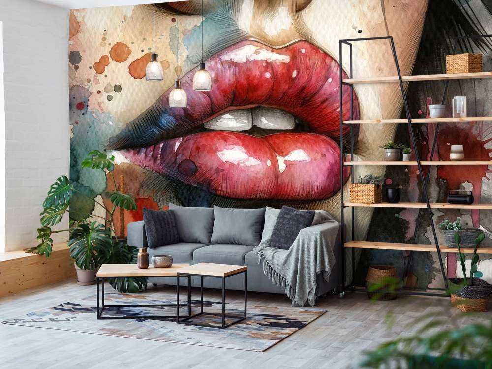 Watercolor Woman Lips #1