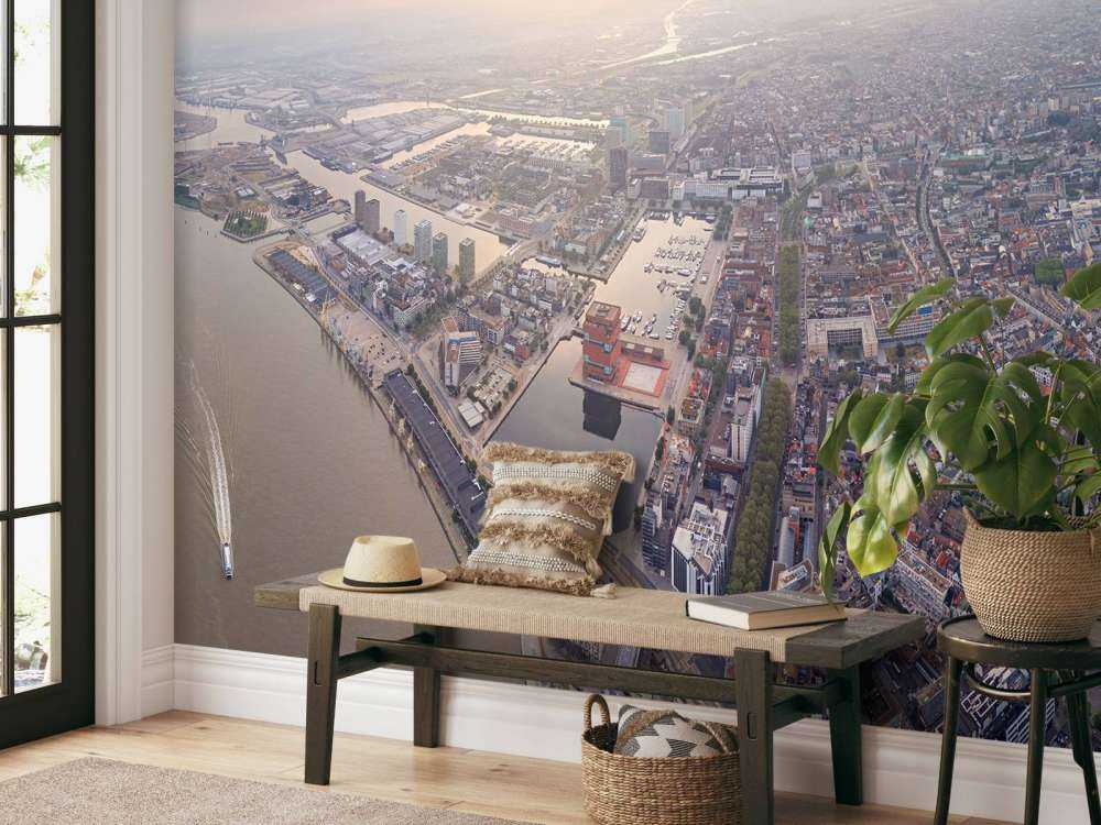 Luchtfoto Schelde Antwerpen