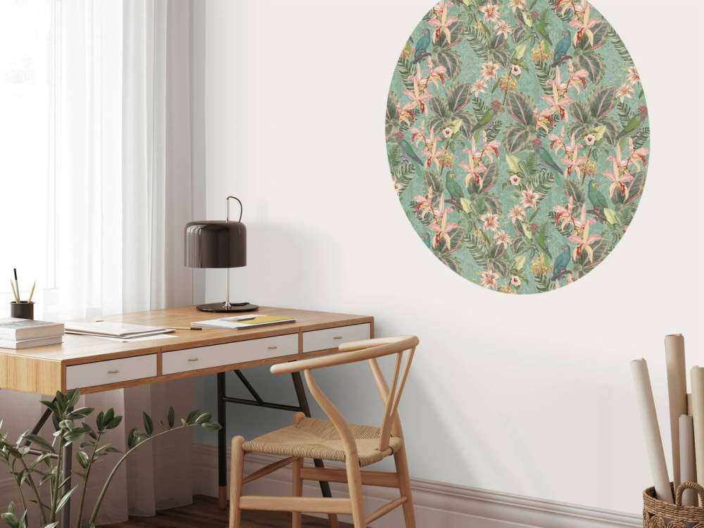 Tropische Jungle vogels & papegaaien - mint groen