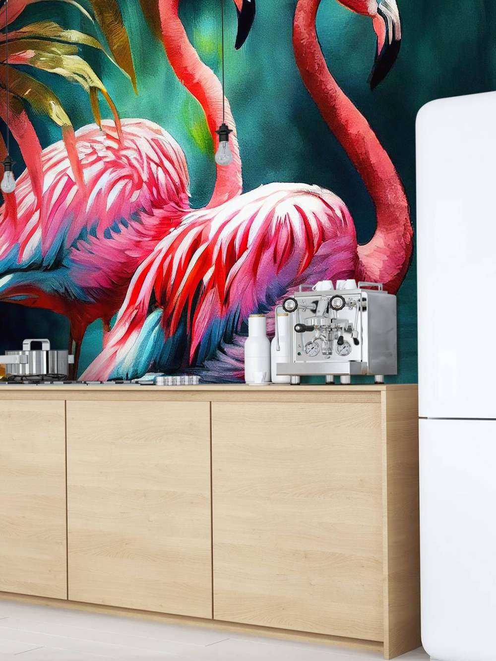 Fluweelroze Flamingo Duo