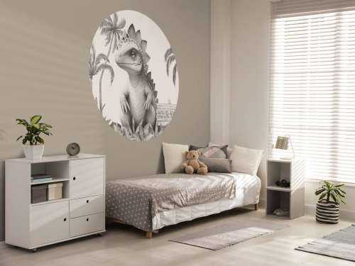 Baby stegosaurus in de jungle beige