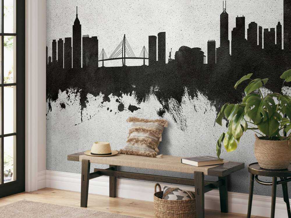 Waterverf skyline, Hong Kong