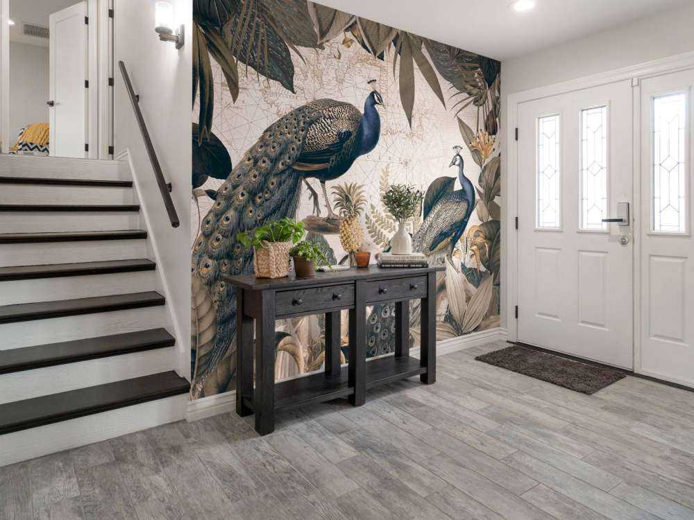Vintage peacock reverie blue beige