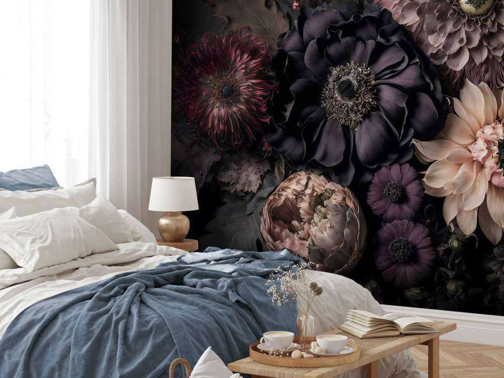 Dark moody flowers bohemian luxury