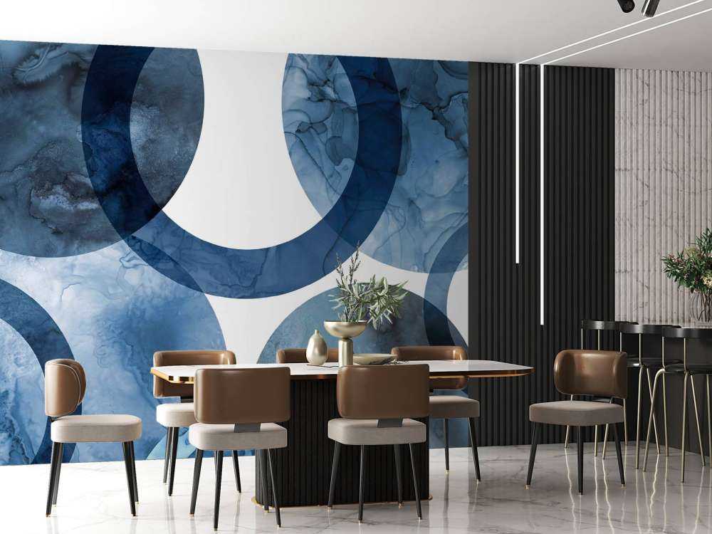 Mid century modern round blue