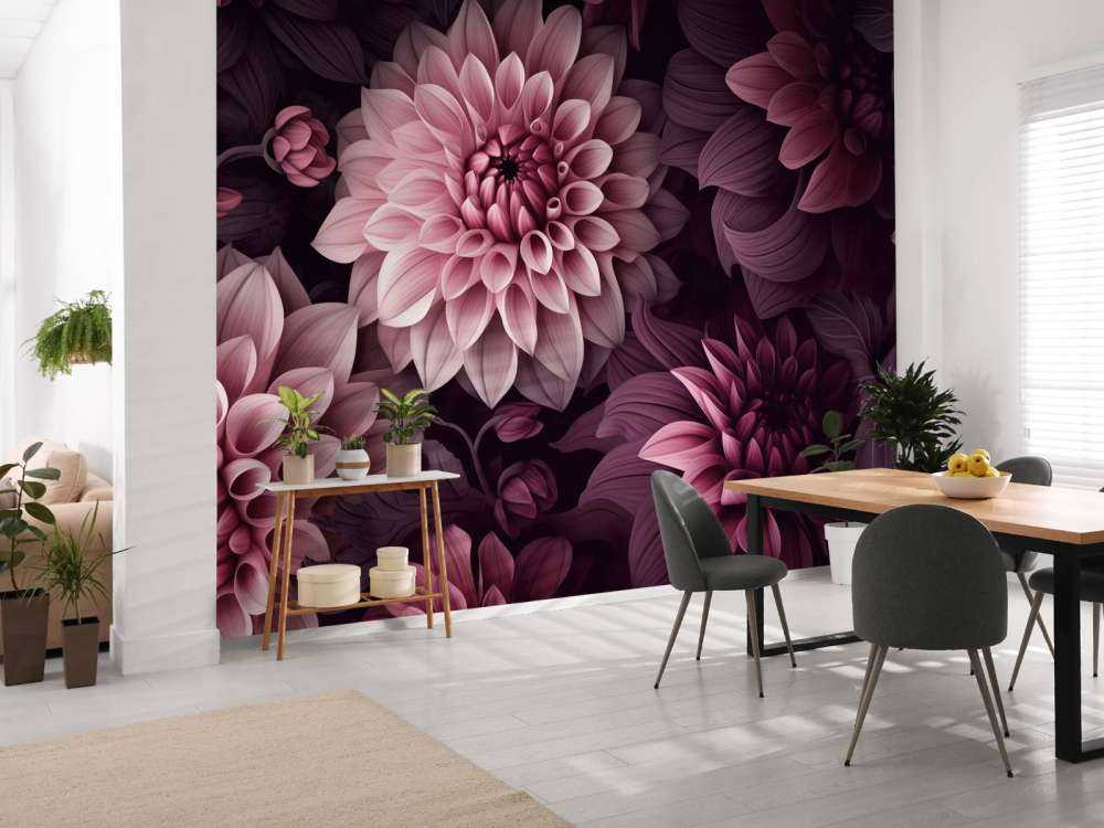Opulent moody dahlia flowers moody pink