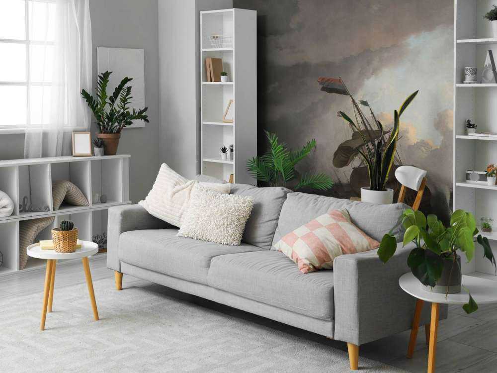 Oorlogsschepen tijdens een storm