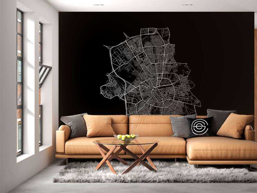 Plattegrond van Eindhoven, zwart