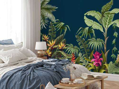 Jungle bloemen en bomen
