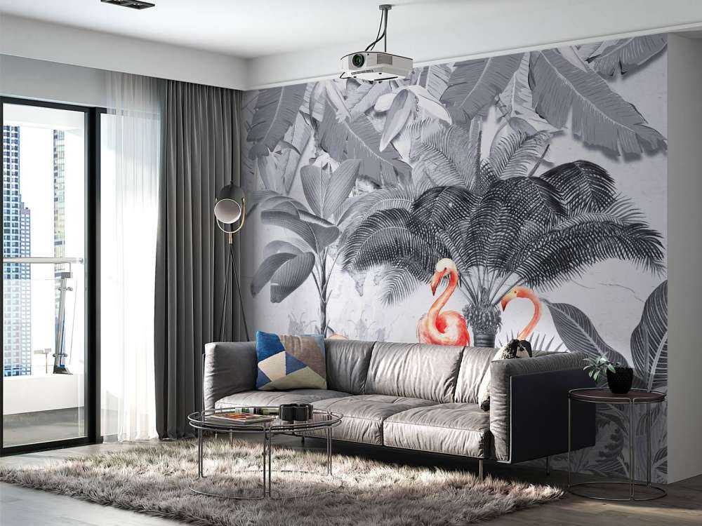 Jungle met flamingo's