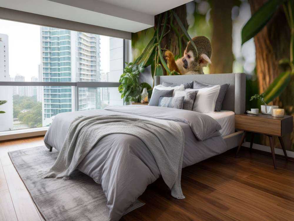 Kleine aap in de bomen