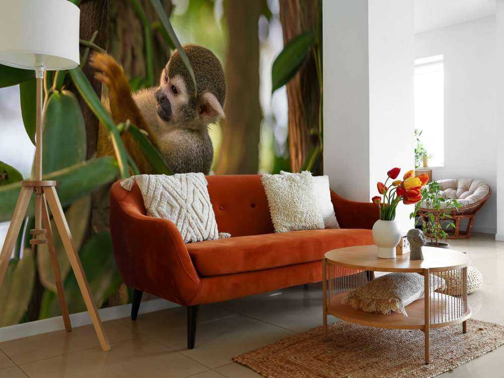 Kleine aap in de bomen