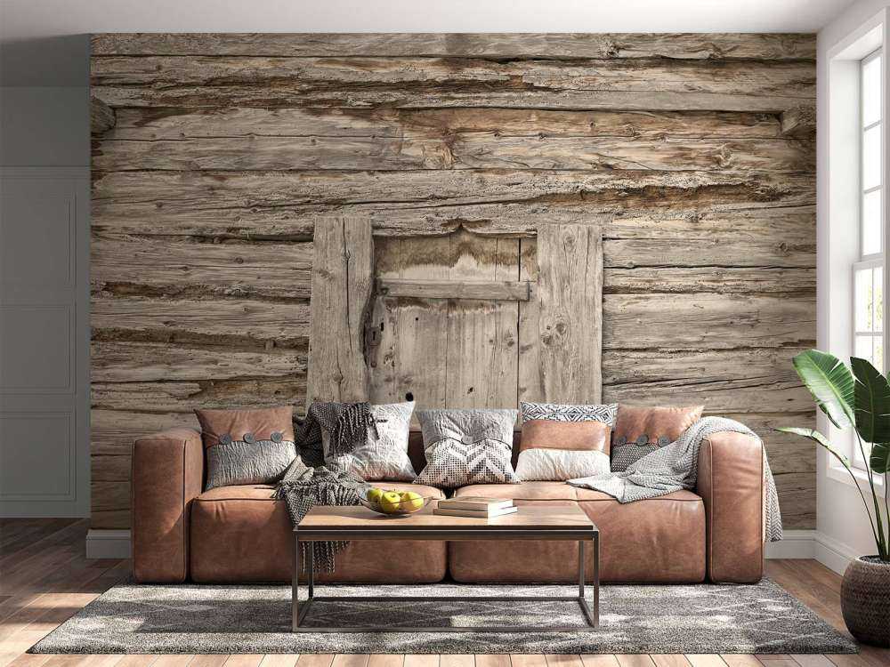 Beige planken met deurtje