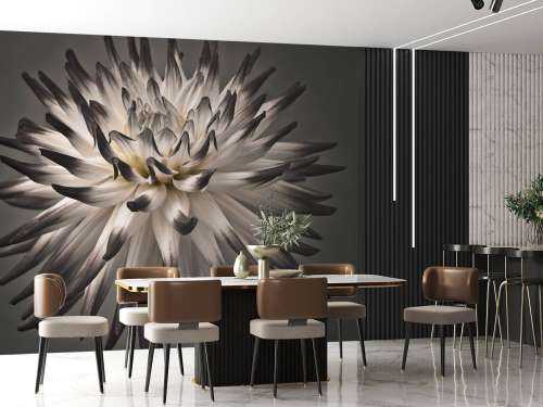 Dahlia bloem zwart wit